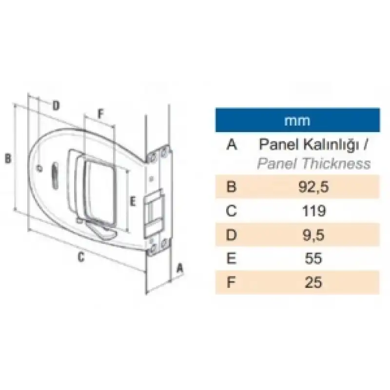 Mobella Sürgü Kapı Kilidi