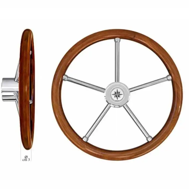 SAVORETTI T6IN Modern Teak Dümen Simidi - 45cm