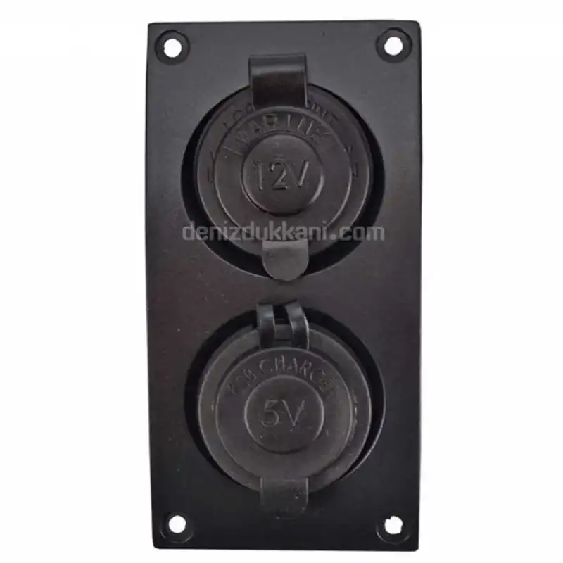 Su Geçirmez 12V Çakmak Soketi ve İkili USB Soketi Sigortalı