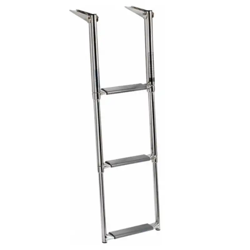 Teleskopik Krom Tekne Merdiveni 4 Basamak 110cm
