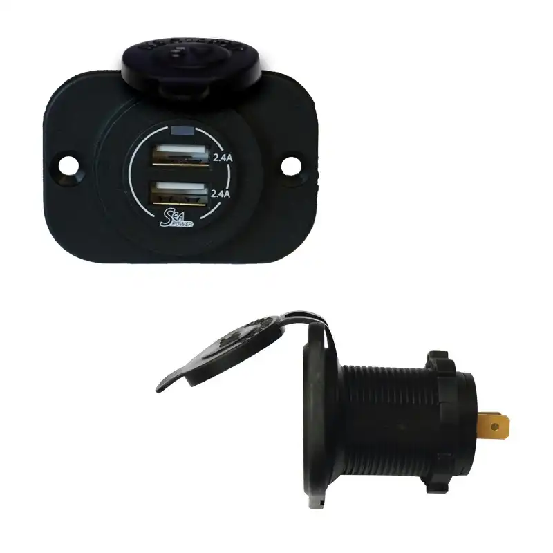 Lalizas USB Şarj Soketi 12/24V DC Çift Port Marine Tip