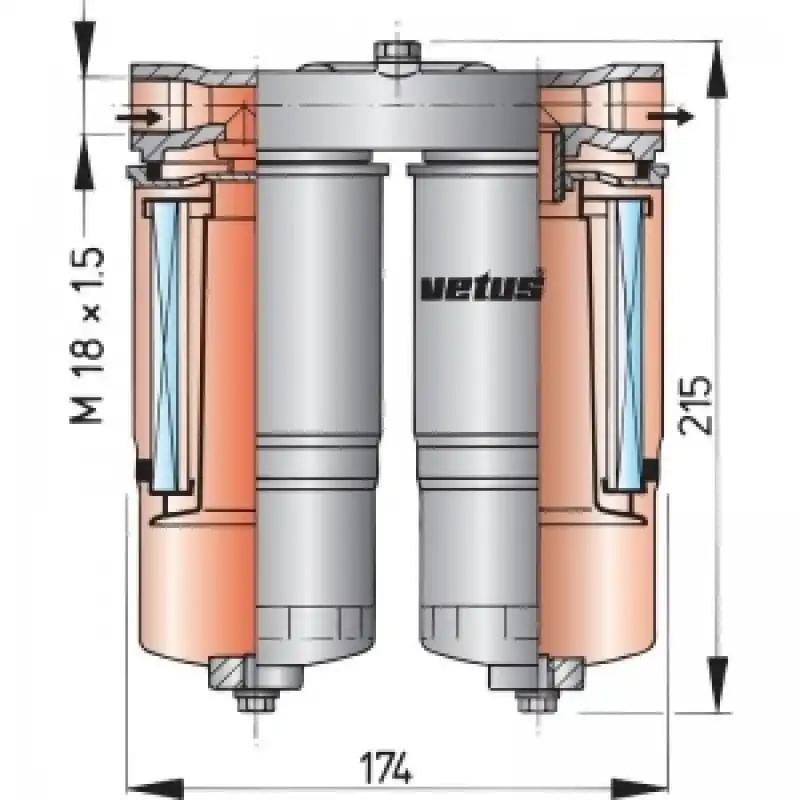 Vetus Ws720 Su Ayırıcı/yakıt Filtresi