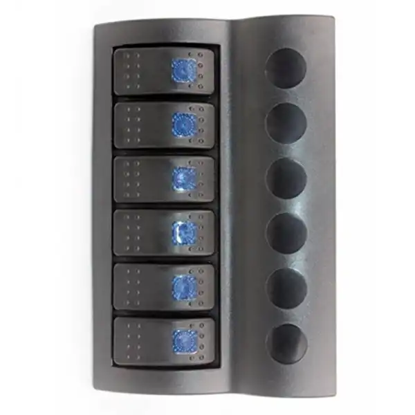 BFY Marin Otomatik Sigortalı Switch Panel, 6 Anahtar, Mavi