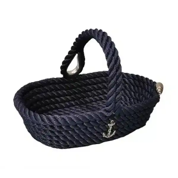 CaptainRA Kulplu Eşya Sepeti (Oval) Lacivert