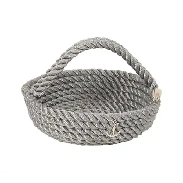 CaptainRA Kulplu Eşya Sepeti (Yuvarlak) Gri