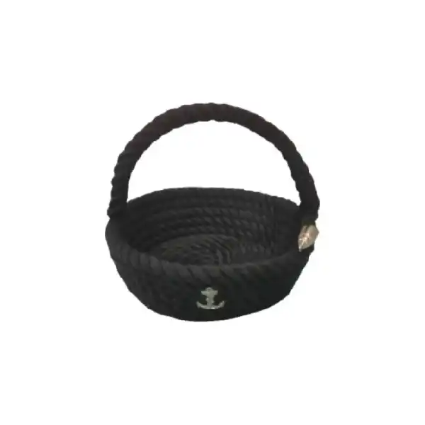 CaptainRA Kulplu Eşya Sepeti (Yuvarlak) Siyah