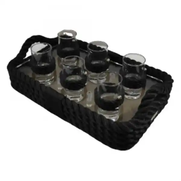 CaptainRA Shot Bardaklı Tepsi Siyah