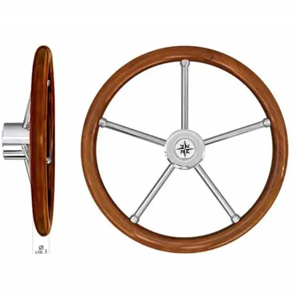 SAVORETTI T6IN Modern Teak Dümen Simidi - 45cm