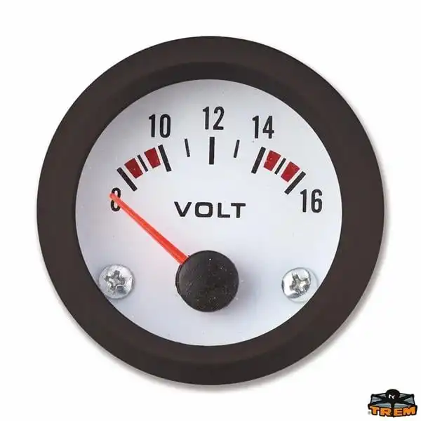 TREM ECO LINE Voltmetre Beyaz 12V Ø52mm Tekne Göstergesi