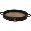 CaptainRA Deri Tabanlı Tepsi (oval) Siyah