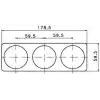 Priz montaj braketleri GRİ 3 LÜ 59,5X178,5MM