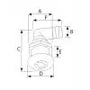 TANK HAVALANDIRMA, 90°,Ø16MM GİRİŞ, PLASTİK