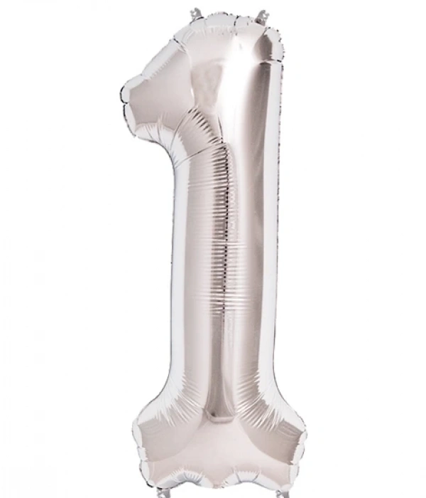 1 Rakam Folyo Balon Gümüş  40 İnç