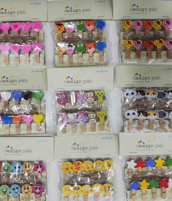 10lu Şekilli Ahşap Mandallar 3.5cm (10lu Set-10 Paket)