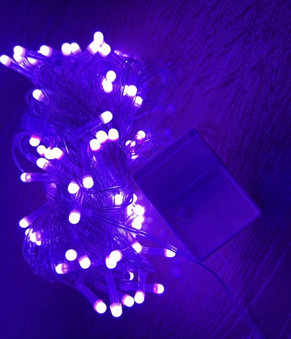 10m 100 Led Damla Uçlu Pembe Işık Şeffaf Kablo Mz-17-9