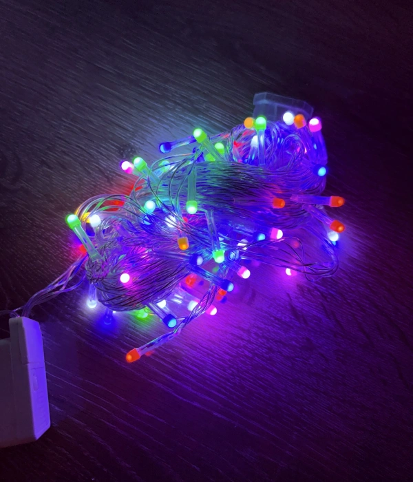 10m 100 Led Damla Uçlu Rgb Işık Şeffaf Kablo Mz-17-10