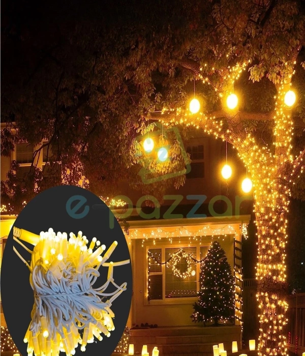 10m 100 Led Ip65 Dış Mekan Led Işık Beyaz Kablo