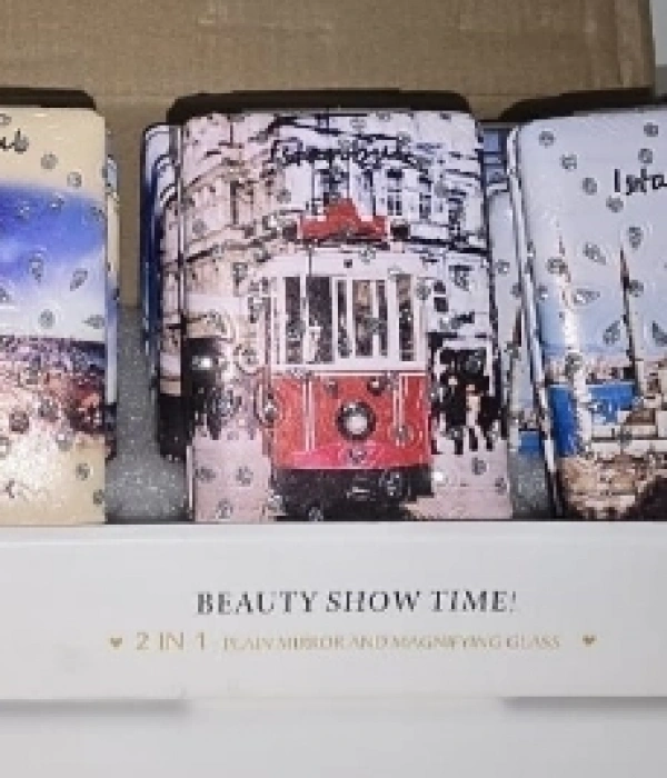 12li Büyüteçli Dikdörtgen Cep Aynası Mz-119