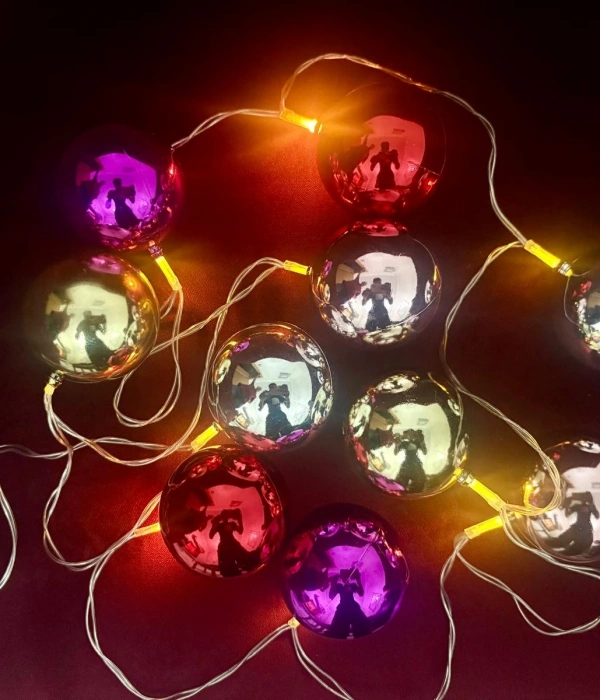 2 Metre 10 Led Pilli 2 Kademeli Parlak Top Led Yılbaşı Ağacı Süsü Mz-3