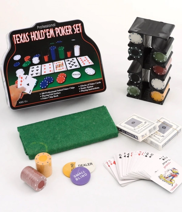 200 Chip Ve 2 Adet İskambil Kağıt Setine Sahip Poker Oyunu Alk2601