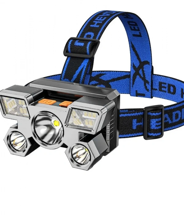 212 Model Şarjlı 5 Led 4 Modlu Cob Led Avcı Balıkçı Kamp Süper Kafa Lambası