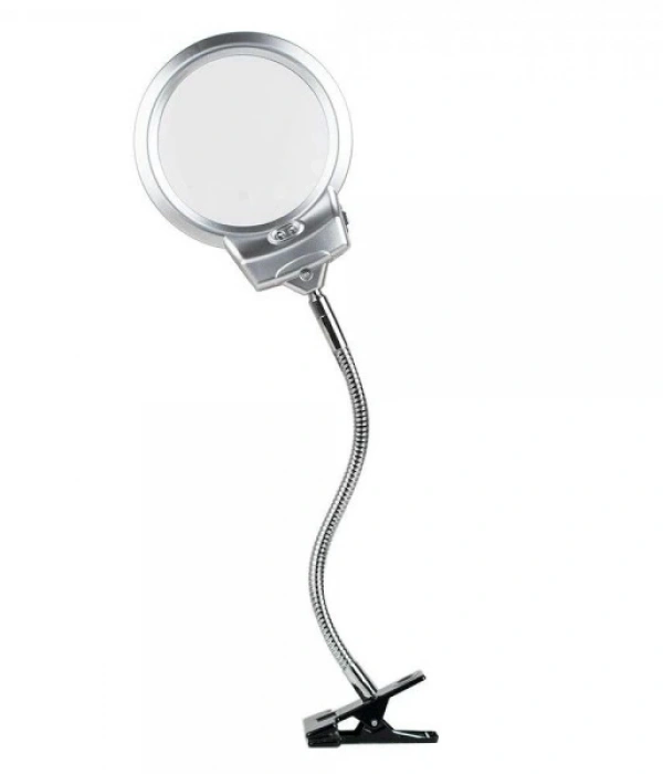 2.5x130 Mm 5x24 Mm Led Aydınlatmalı Büyüteç,masa Üstü Metal Hortum Mandallımg15124c