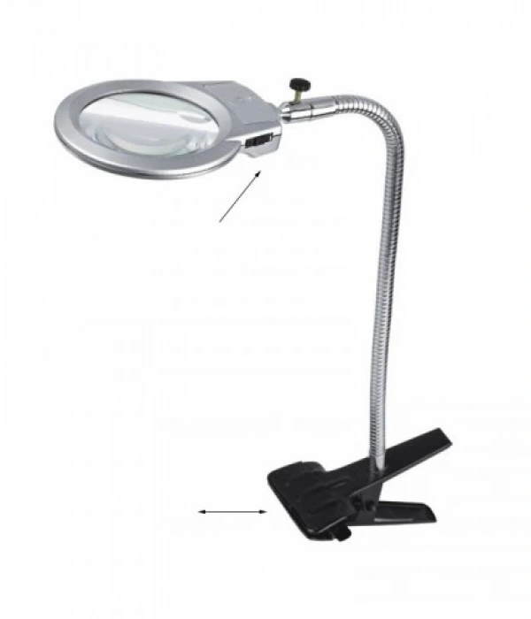 2.5x90 Mm 5x24 Mm Büyüteç, Mandallı Metal Hortumlu Masa Üstü Büyüteç