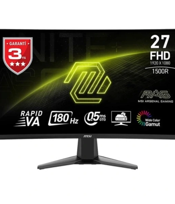 27 MSI MAG 27C6F 1MS 180HZ FHD CURVE 1500R VA  ADAPTIVE-SYNC GAMING MONITOR
