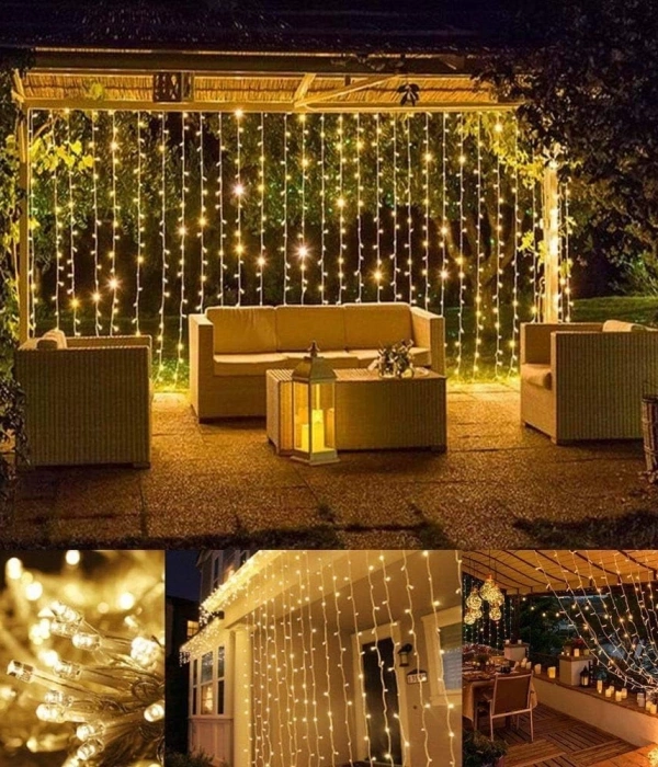 3*2 Perde Led Sarı Işık