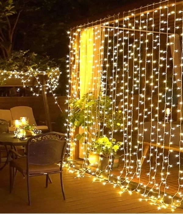 3*3 Perde Led Sarı Işık