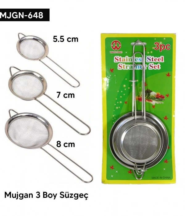3 Boy Süzgeç Seti
