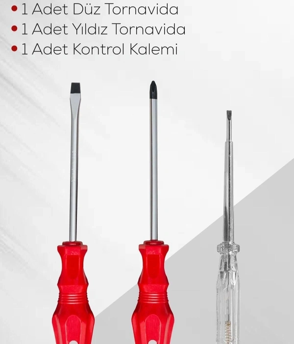 3lü Tornavida Seti (düz Tornavida + Yıldız Tornavida + Kontrol Kalemi)
