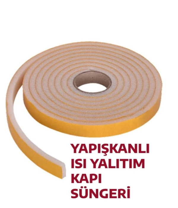 3 Metre Yapışkanlı Kapı Bandı Isı Yalıtım Süngeri