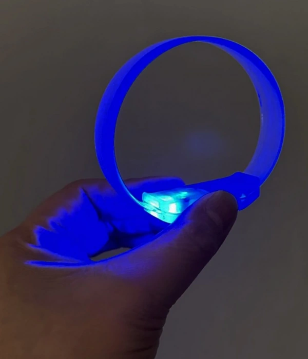 3 Modlu Pilli Led Işıklı Esnek Parti Bilekliği Mavi