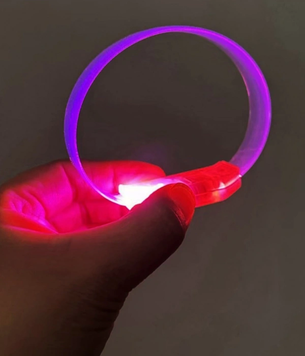 3 Modlu Pilli Led Işıklı Esnek Parti Bilekliği Pembe