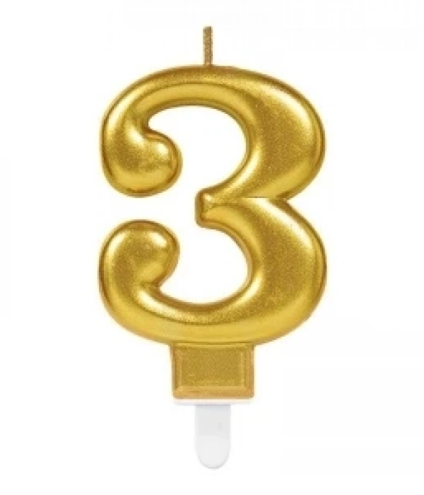 3 Rakam Mum Gold Renk