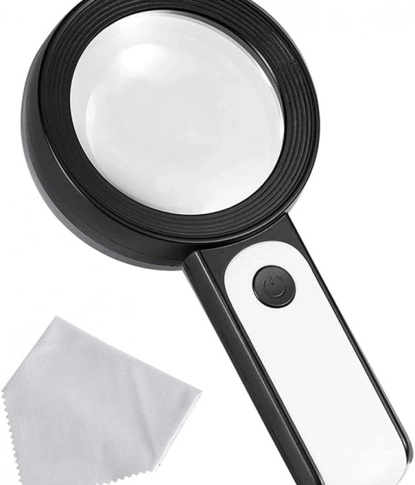 30x 12ışıklı Büyüteç Taşınabilir Çıft Katmanlı Optik Cam Okuma Büyüteç 229018