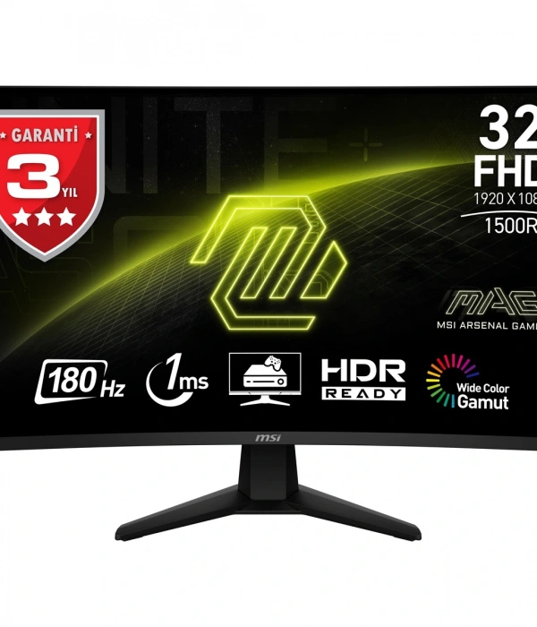 31.5 MSI MAG 32C6 FHD 1MS 180HZ CURVE 1500R VA GAMING