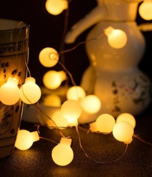 3m 20 Led Beyaz Top Gün Işığı Pilli 2 Kademeli Mz-4