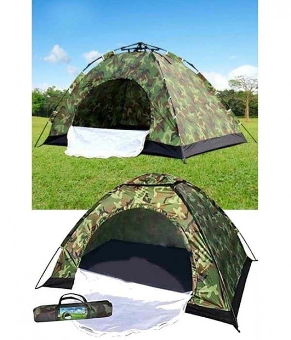 4 Kişilik Kamuflaj Desenli Kolay Kurulumlu Kamp Çadırı