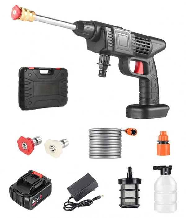 48v Şarjlı Çift Bataryalı Taşınabilir Basınçlı Oto Yıkama Bahçe Sulama Makinesi