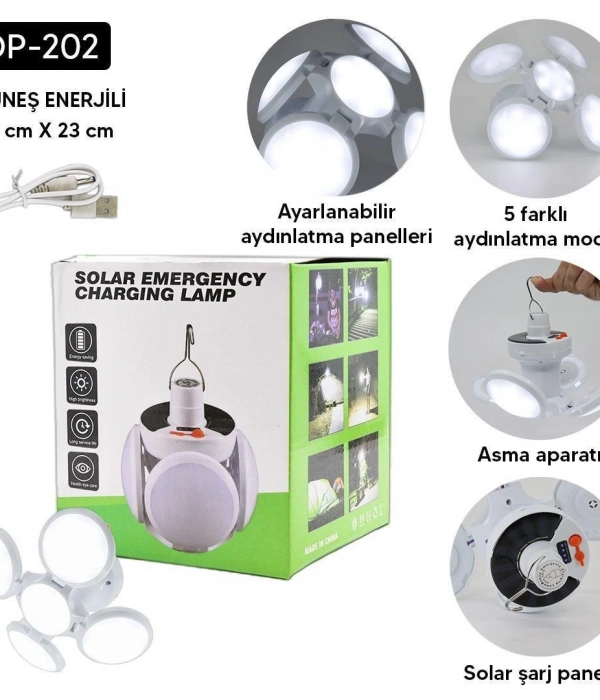 4lü Katlanır Solar Lamba