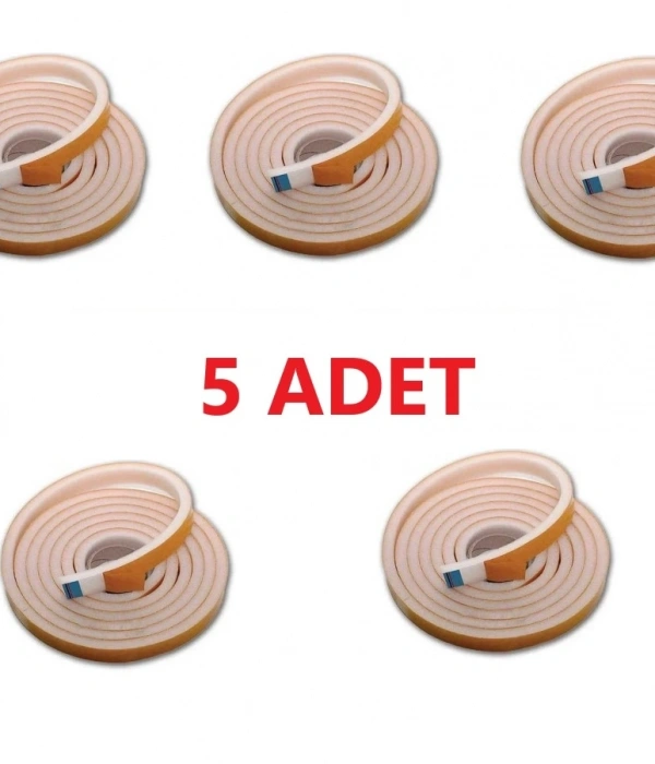 5 Adet 3 Metre Yapışkanlı Kapı Bandı Isı Yalıtım Süngeri