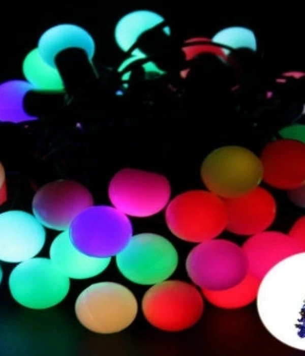 5 Metre 28 Led Fişli Rgb Mini Top Led Siyah Kablo