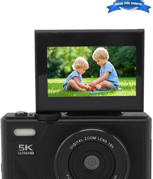 5k 75mp Hd Dijital Kamera 18x Dijital Zoom, Flaşlı,3.0 İnç Ekranlı Fotoğraf Makinesi