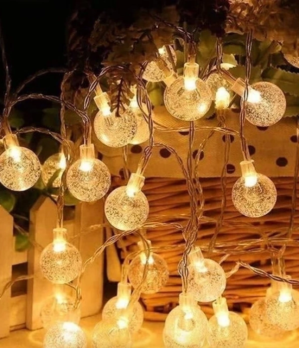 5m 28 Led Kristal Top Gün Işığı Şeffaf Kablo Fişli Eklemeli Mz-18-14