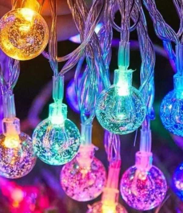 5m 28 Led Kristal Top Gün Işığı Şeffaf Kablo Fişli Eklemeli Mz-18-15