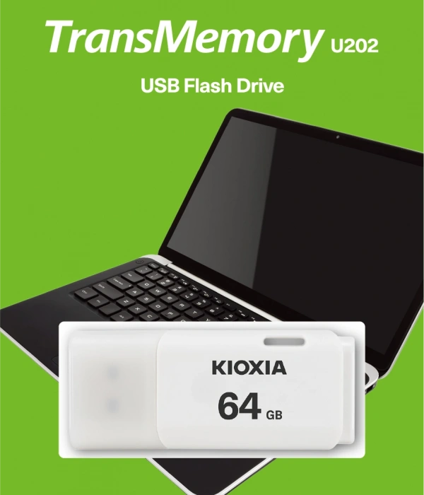 64GB USB2.0 KIOXIA BEYAZ USB BELLEK LU202W064GG4