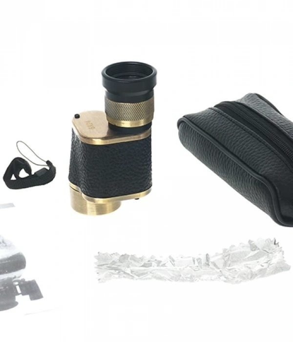 6x24  Baıgısh, Askeri Tarzi Pirinç Ve Deri Kaplamalı, Deri Çantalı Monocular Dürbün Sarı