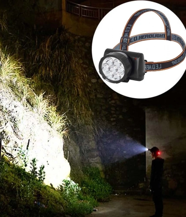 7 Ledli Şarjlı Baret Kafa Lambası  Wt-701